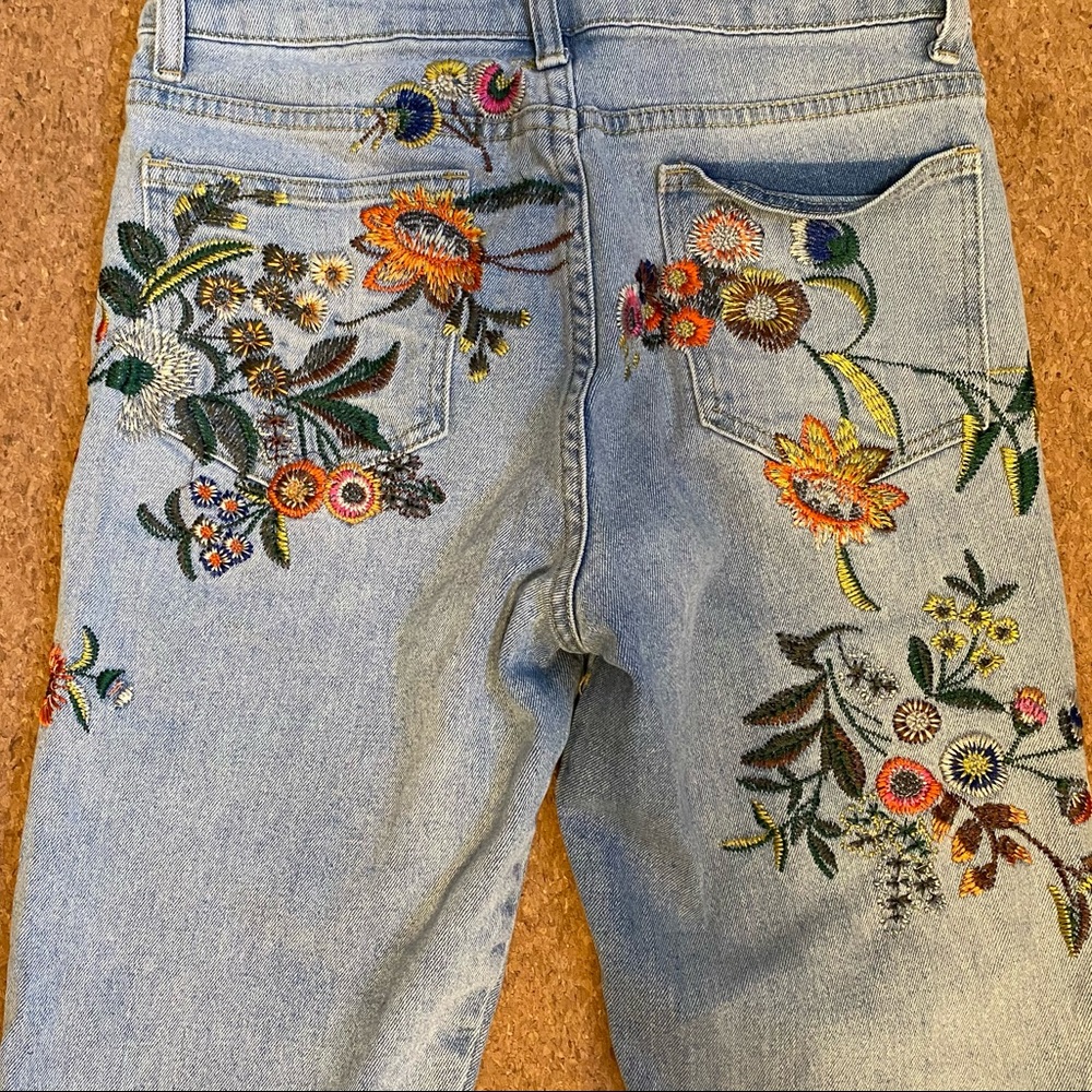 Floral Embroidered Jeans
